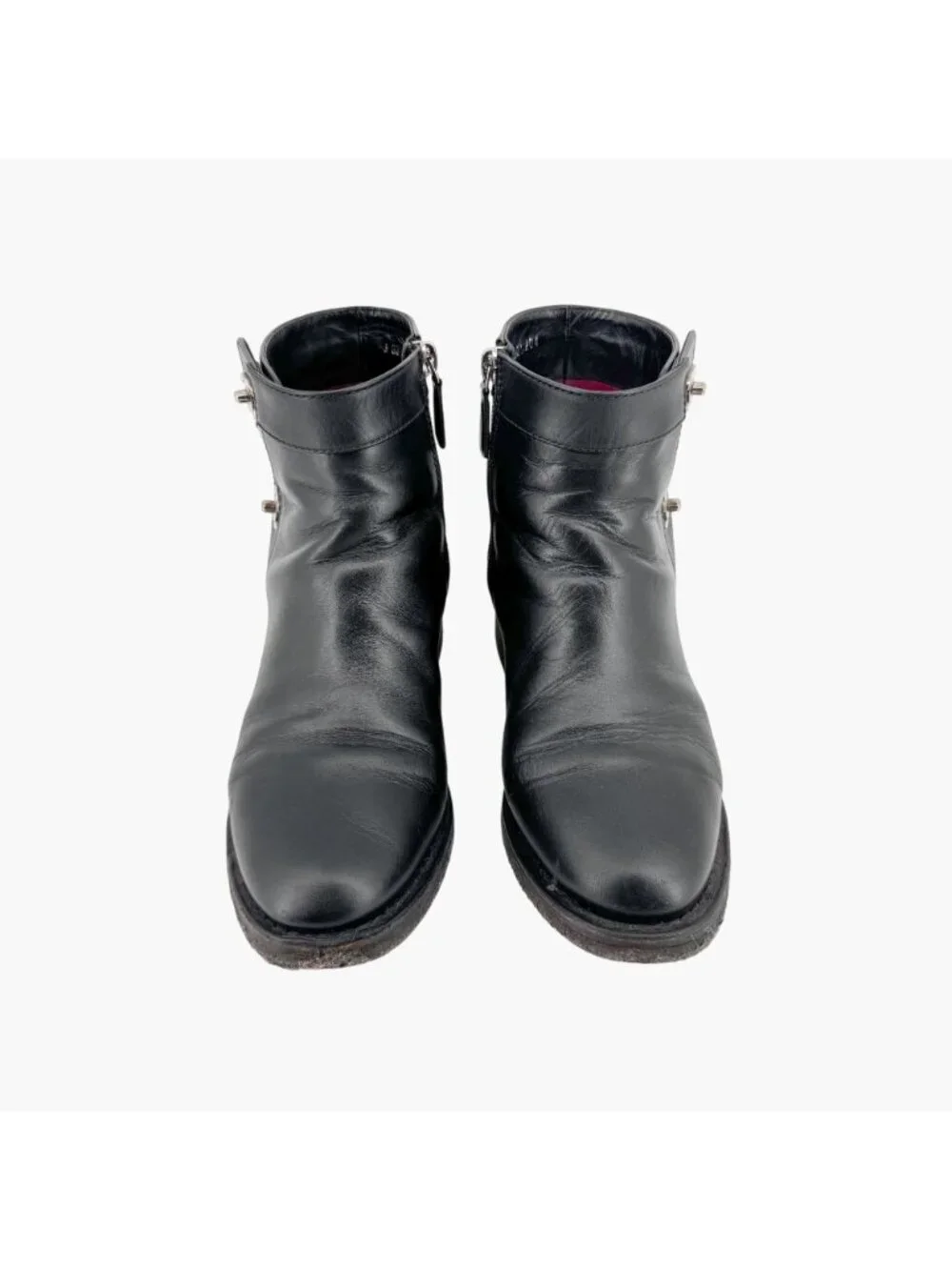 Chanel CC Turnlock Ankle Boot Size 36.5 US 5.5-6 Black Leather Moto Biker Bootie